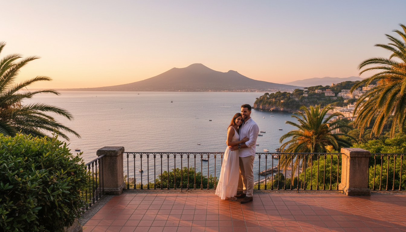 Proposal at Villa Comunale, Sorrento