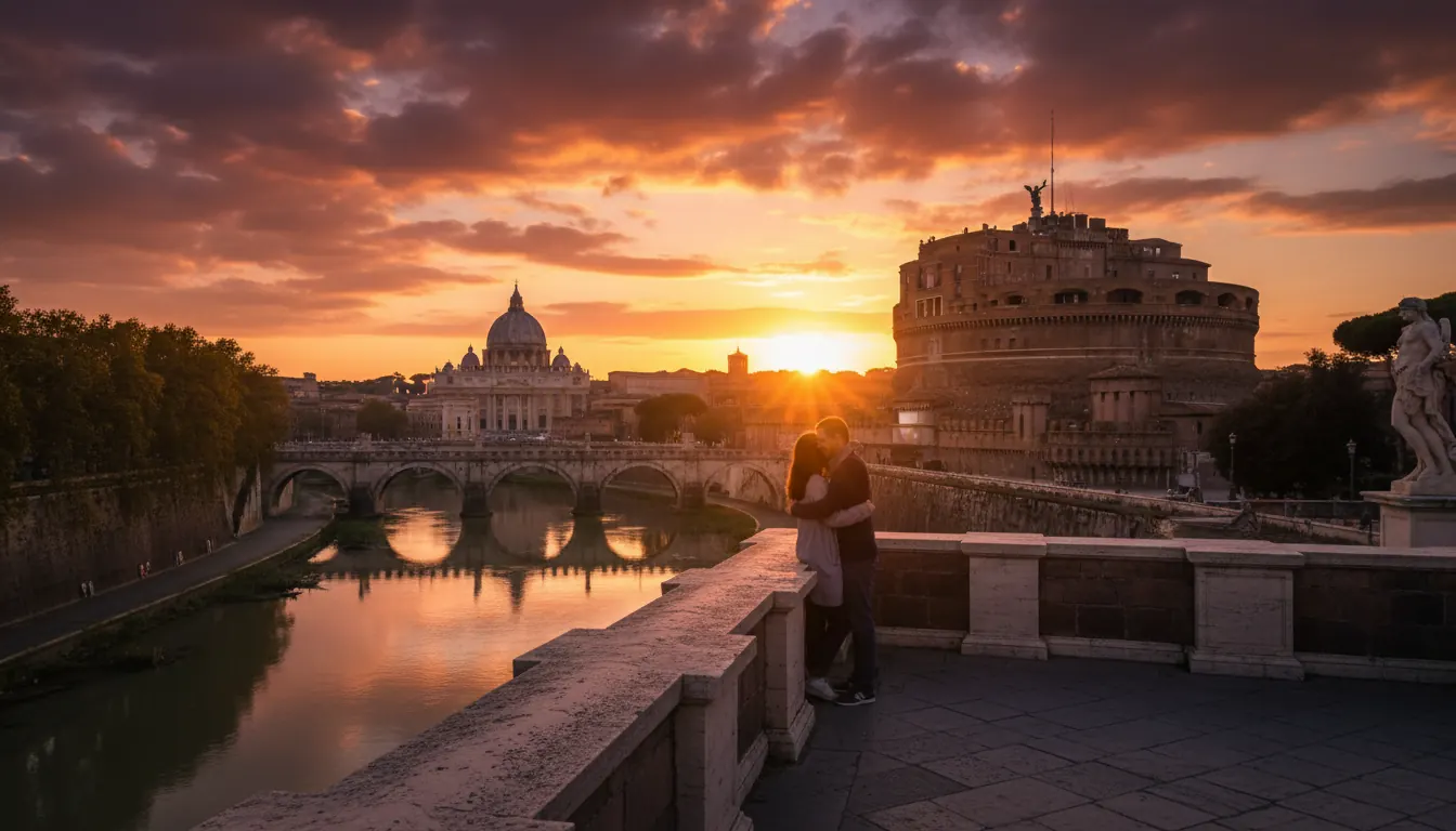 Proposal on the rooftop of Castel Sant'Angelo, Rome